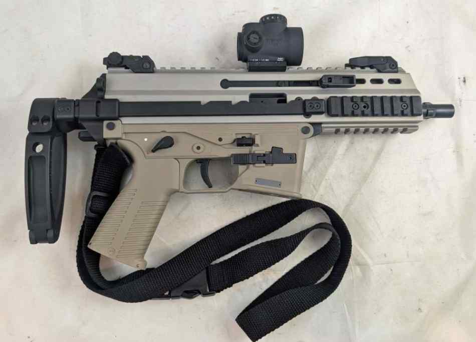 B&amp;T APC9 Pro FDE 9mm Pistol W/ Brace &amp; Trijicon 