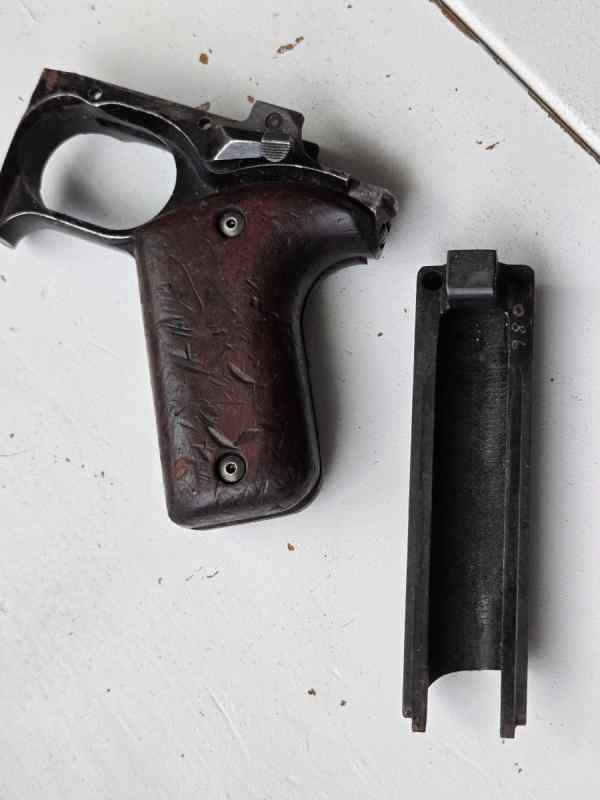 Gun parts,  camo army uniforms, helmets , knives